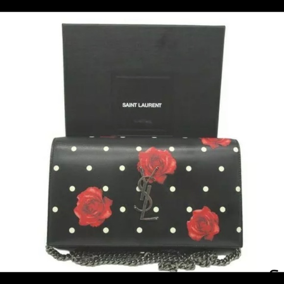 Saint Laurent Monogram Kate Chain Wallet Polka Dot - Picture 2 of 8